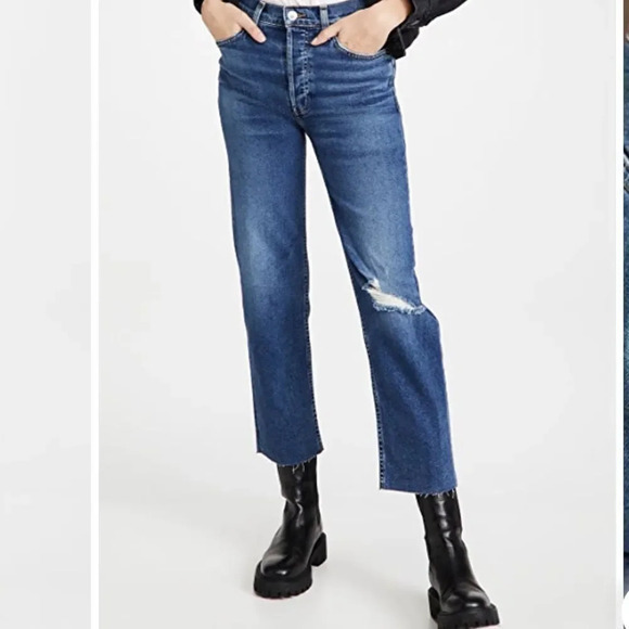 Re/Done Levi’s 70’s Stovepipe‎ Jeans Size 29 Worn True Indigo Straight Cropped - Picture 15 of 15